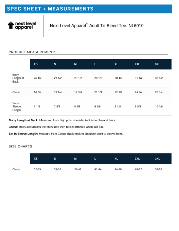 T-Shirt Sizing